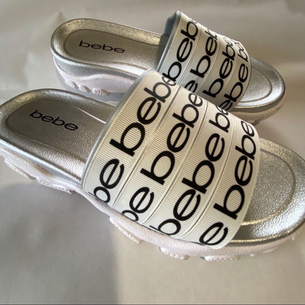 BEBE LOGO SLIDE SANDALS - Picture 5 of 12